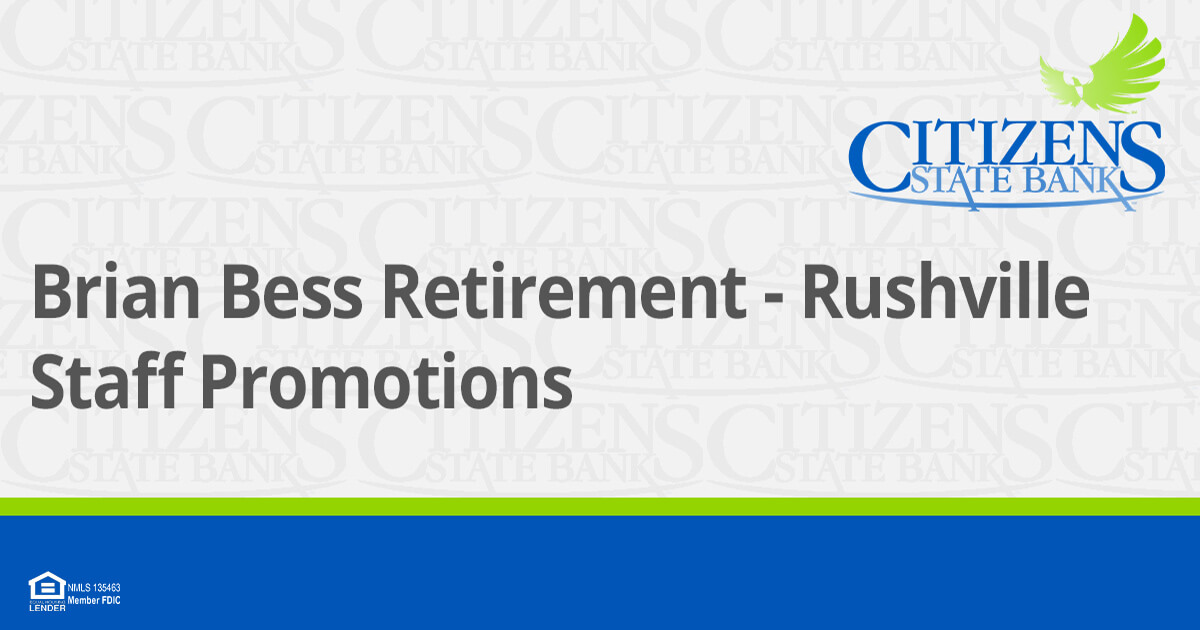 Brian Bess Retirement – Rushville Staff Promotions