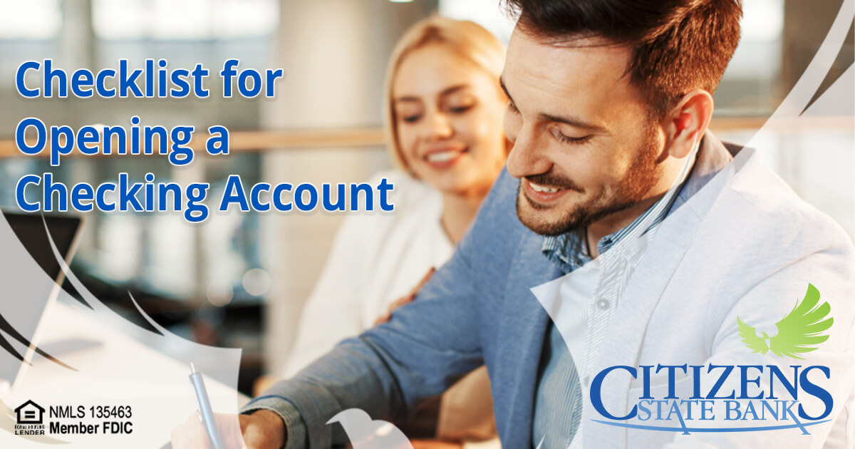 Checklist for Opening a Checking Account