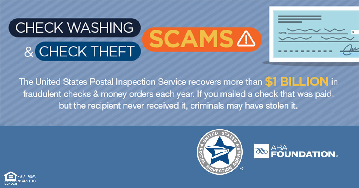 Check Washing & Check Theft Scams Information