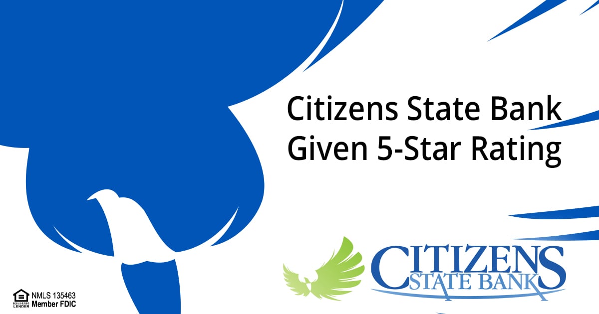 Citizens State Bank Given 5-Star Rating