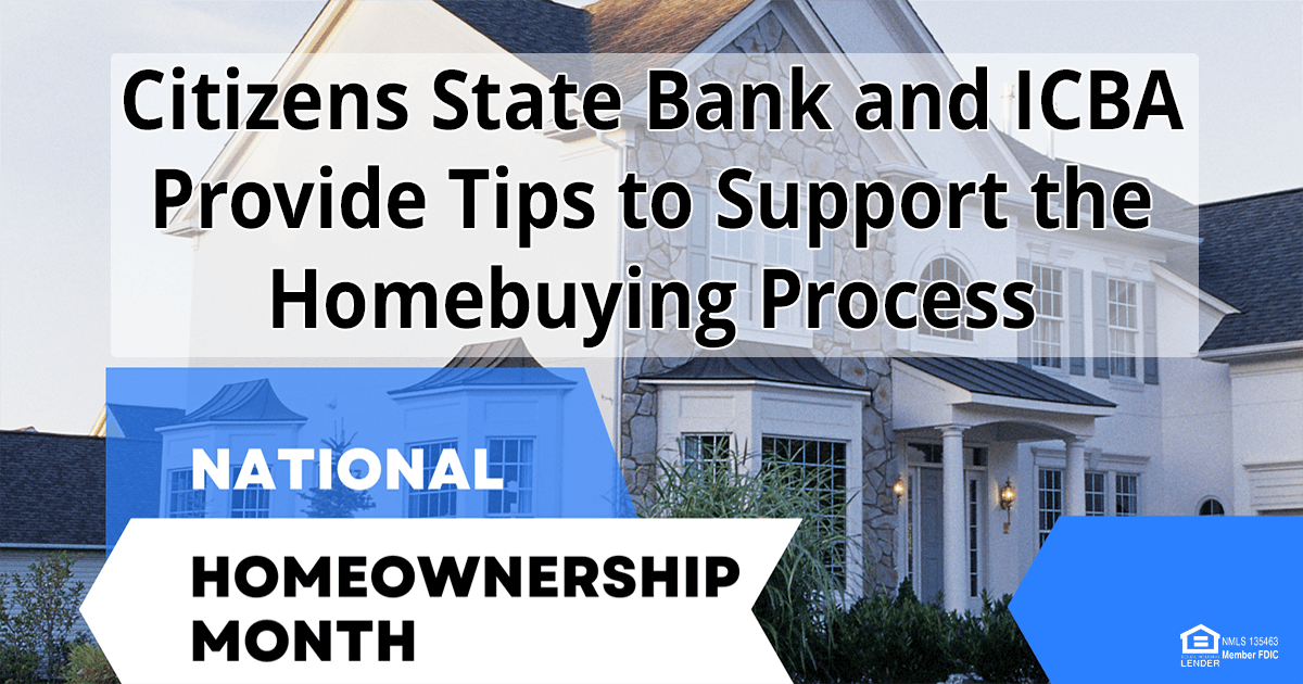 picture of home behind text describing homeownership month