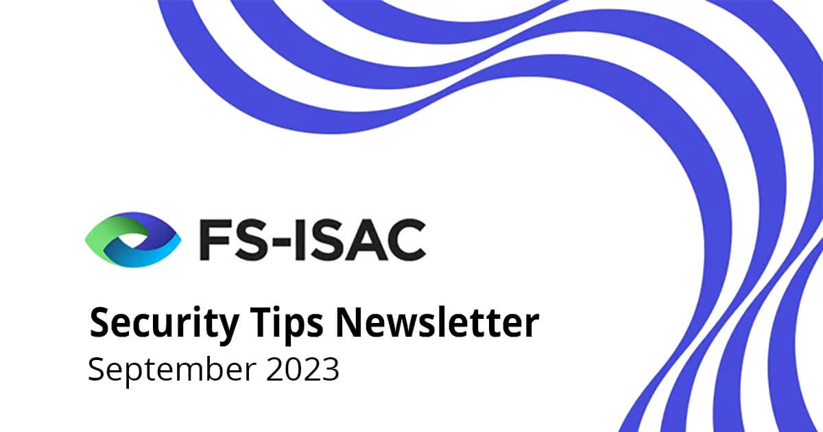 FS-ISAC September Security Tips Newsletter