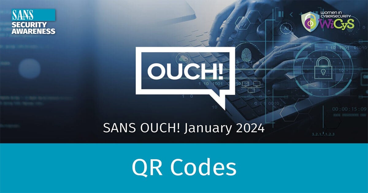 QR Codes, Sans Ouch! Monthly Newsletter