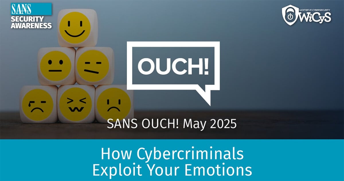 photo with logo for SANS OUCH! Newsletter