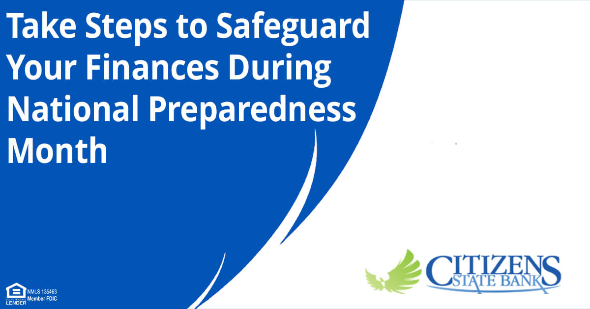 CSB & ICBA: Take Steps to Safeguard Your Personal Finances During Disaster Preparedness Month